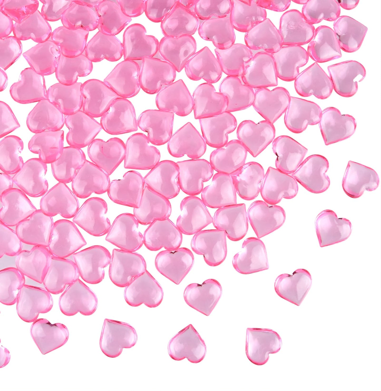 Red and Pink Acrylic Heart Shaped Gems for Valentine's Day and Wedding Decorations 210-Piece