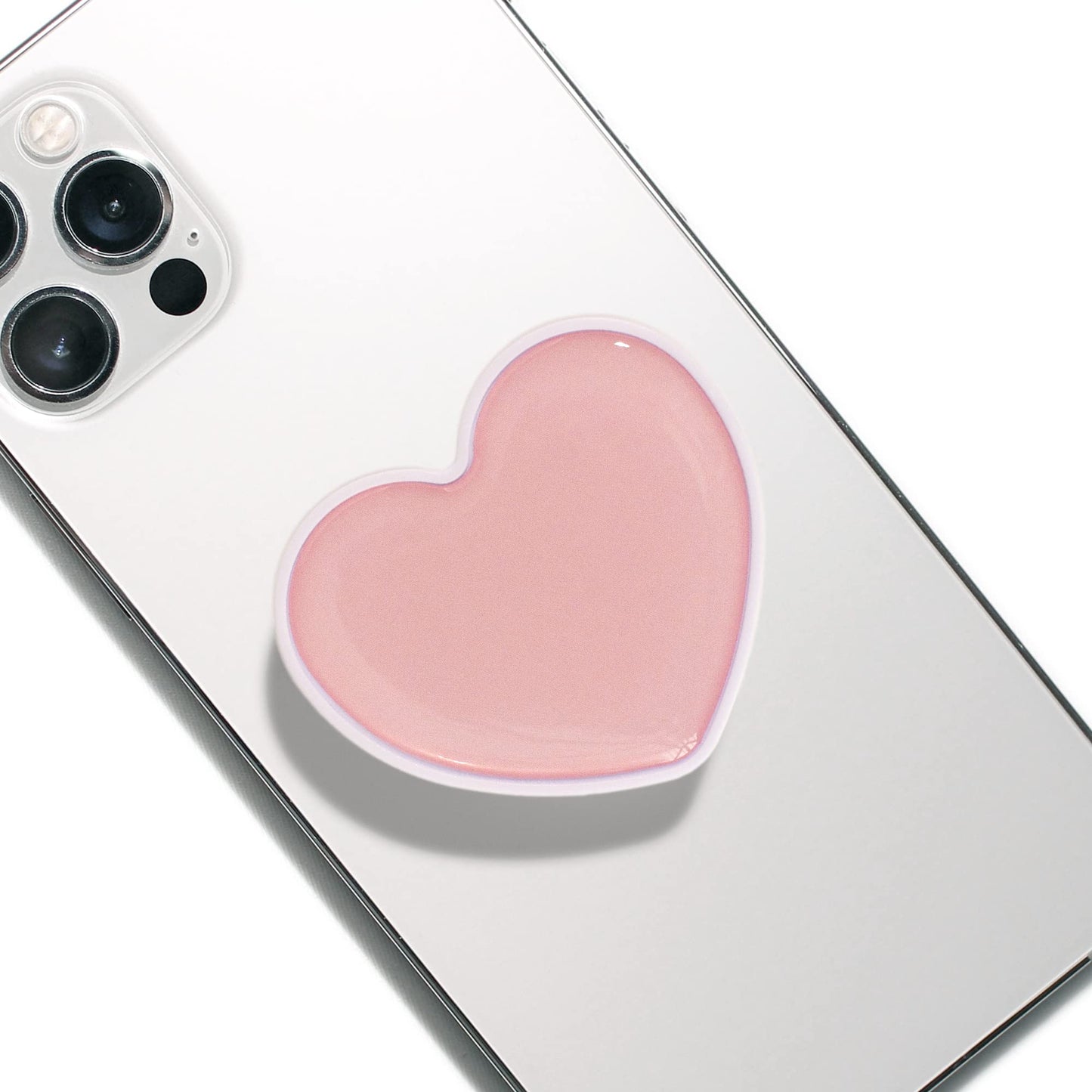 Cute Solid Color Heart Shape Collapsible Mobile Phone Grip Stand Holder for Smartphone Tablet Cell Phone Accessory