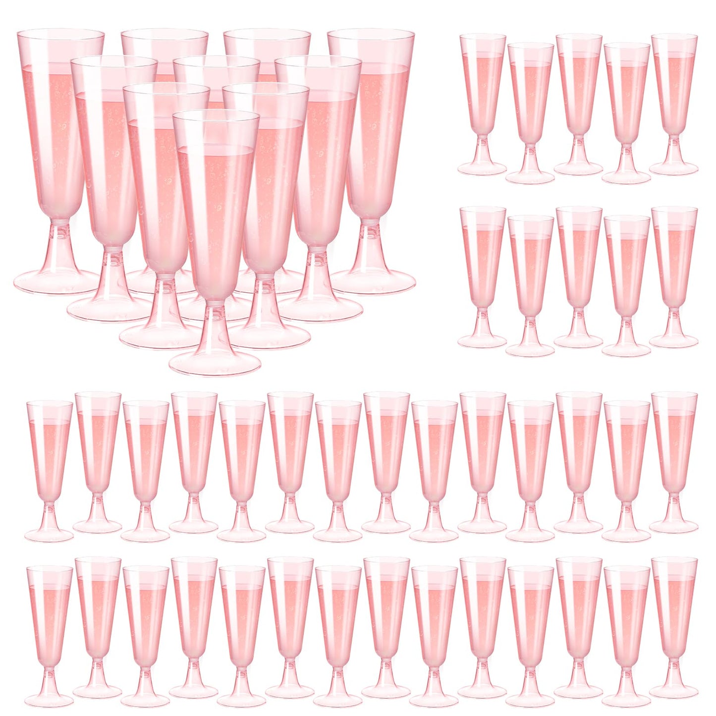 Champagne Flutes Plastic 100 Pack Disposable Mimosa Glasses