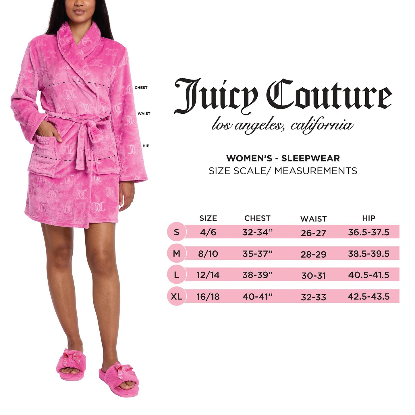 Juicy Couture Women's Super Soft Luxe Plush Shawl Collar Robe