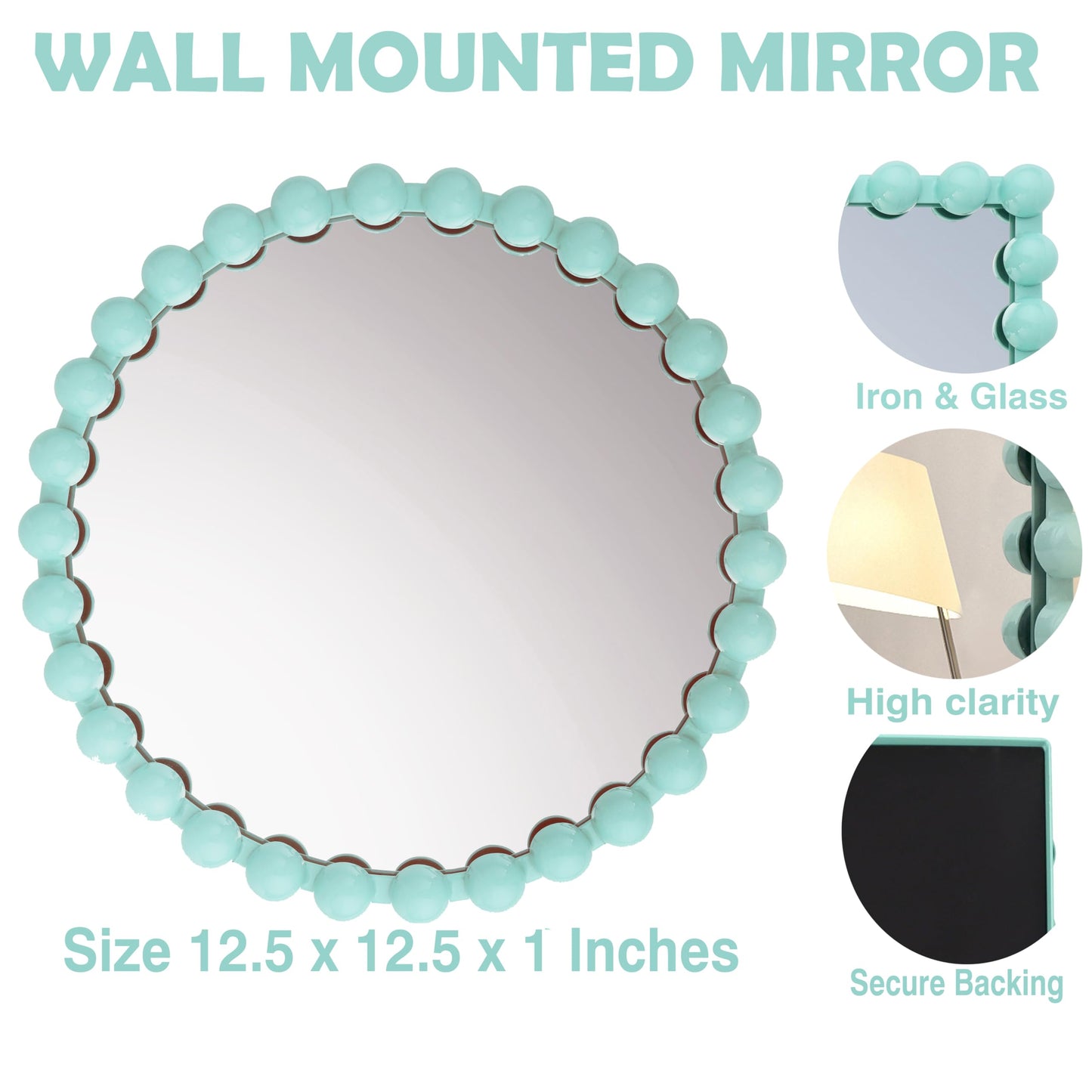 Wall Maunted Mirror, Metal Frame