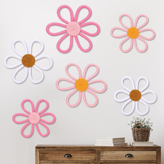 Nursery Decor Boho Daisy Flower 1 Woven Macrame Wall Hanging 3 Size