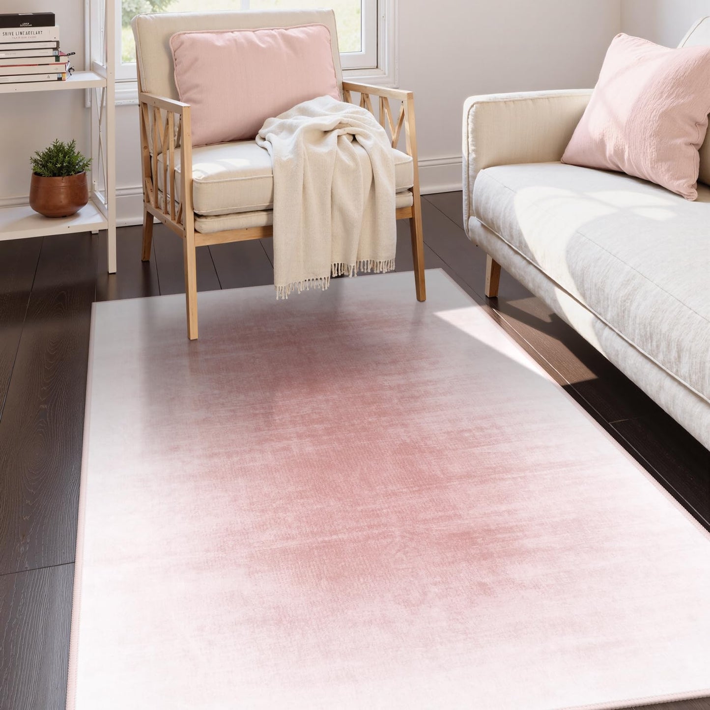 Contemporary Ombre Nursery Rug Washable Non-Slip