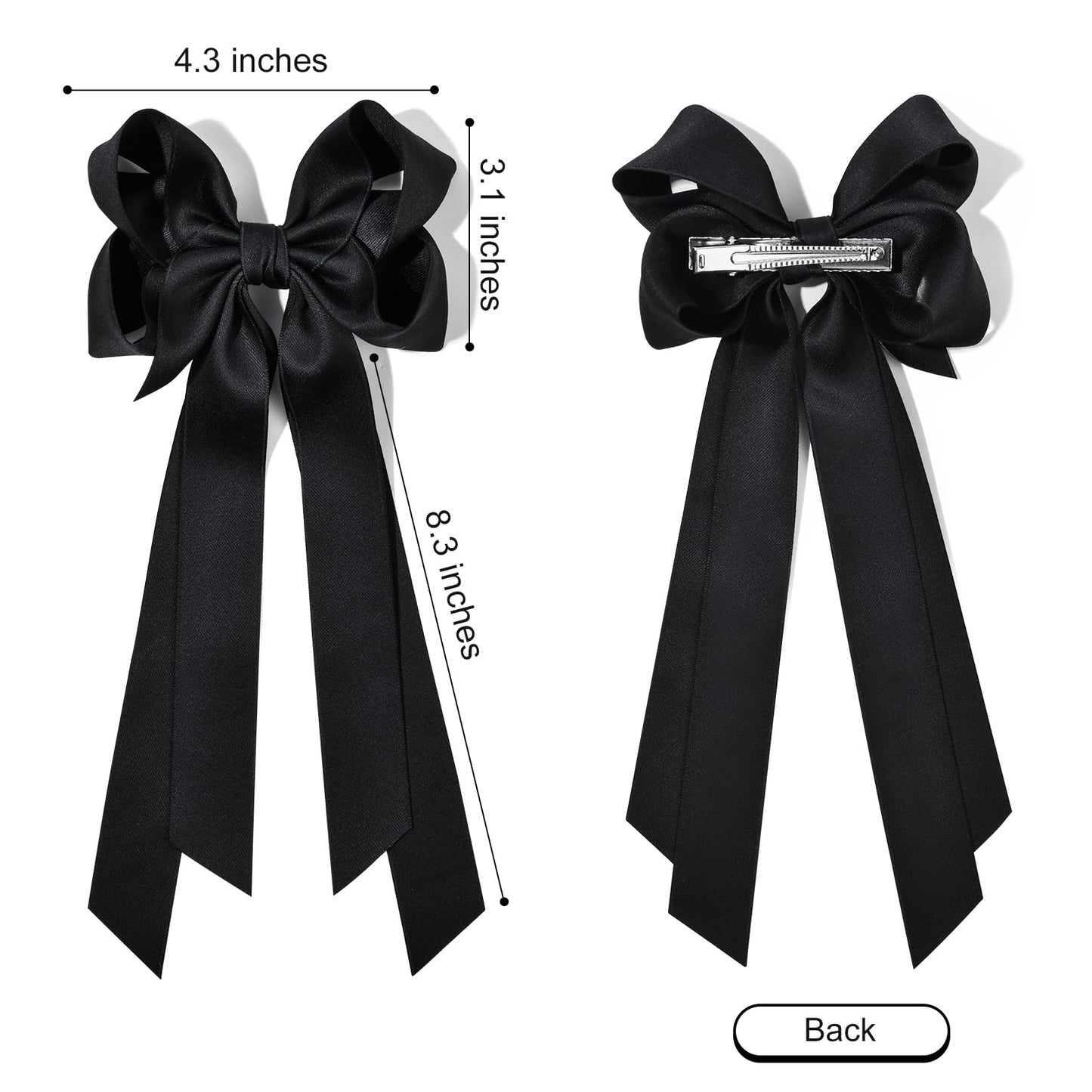 Silky Satin 2PCS Hair Bows Hair Clip - Holder Accessories Slides Metal Clips Hair Bow