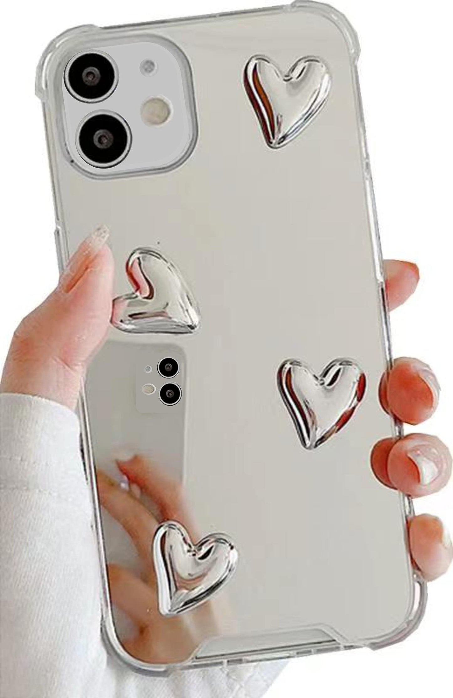 Flexible 3D Heart Soft Silicone 
Mirror Case