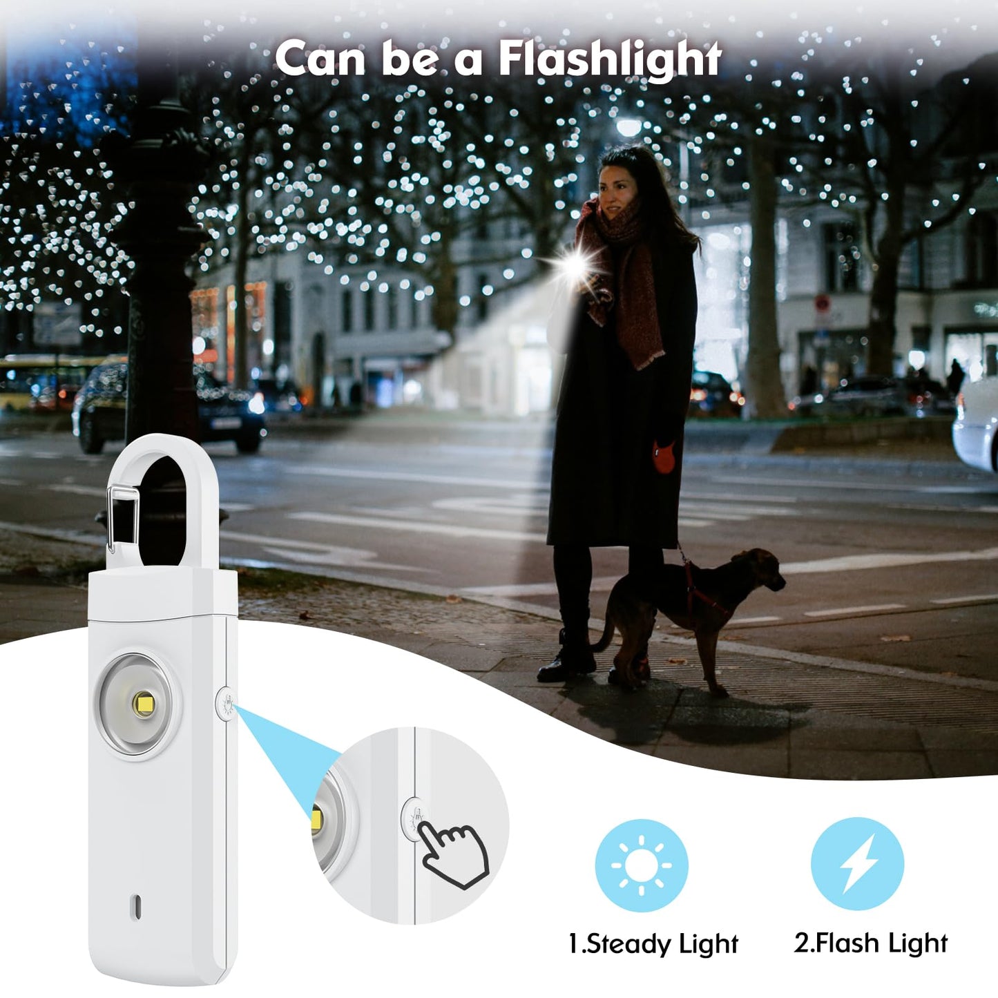 Rechargeable Personal Alarm for Women, USB Charging