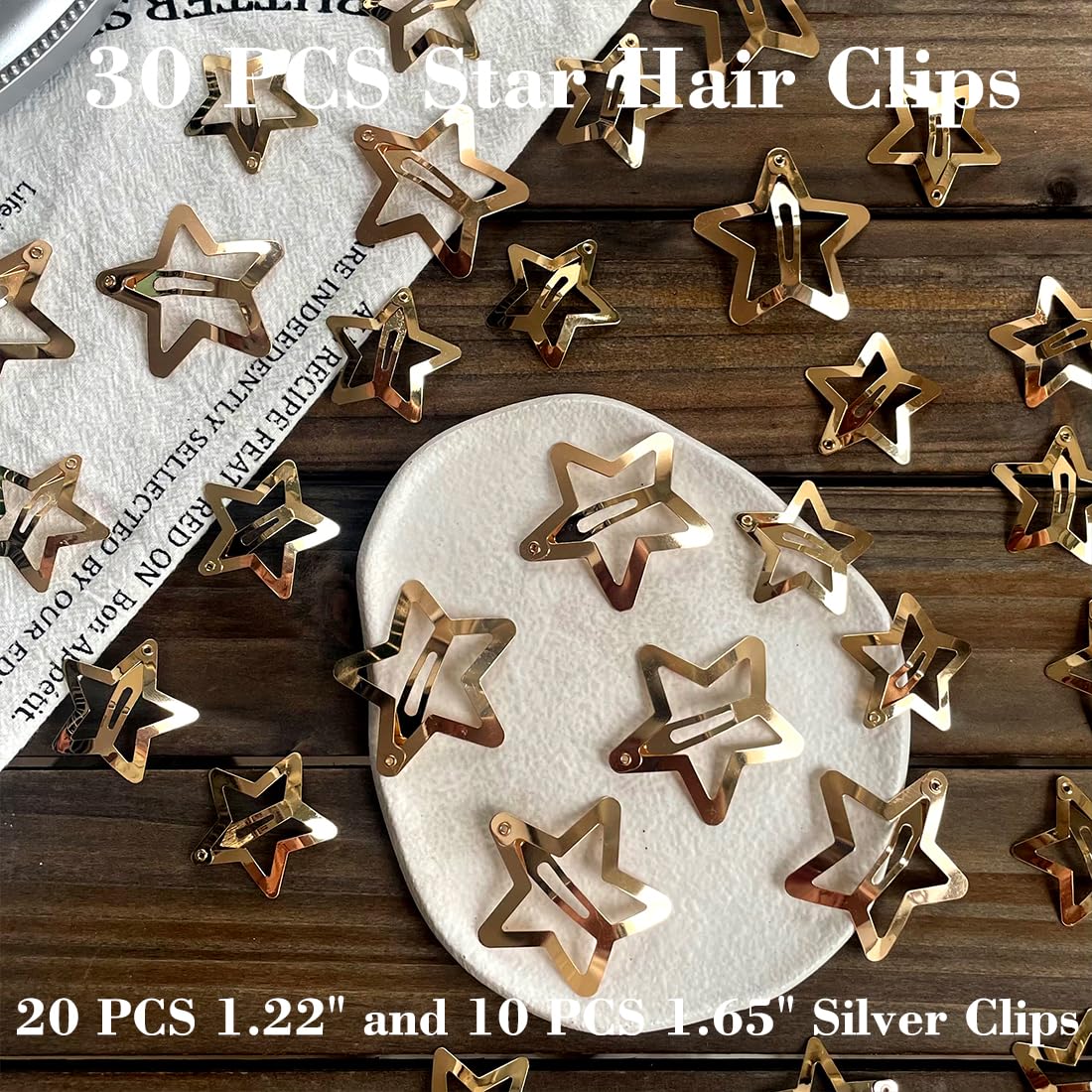 Y2K Style Star Hair Accessories - Non-Slip Metal Snap Clips