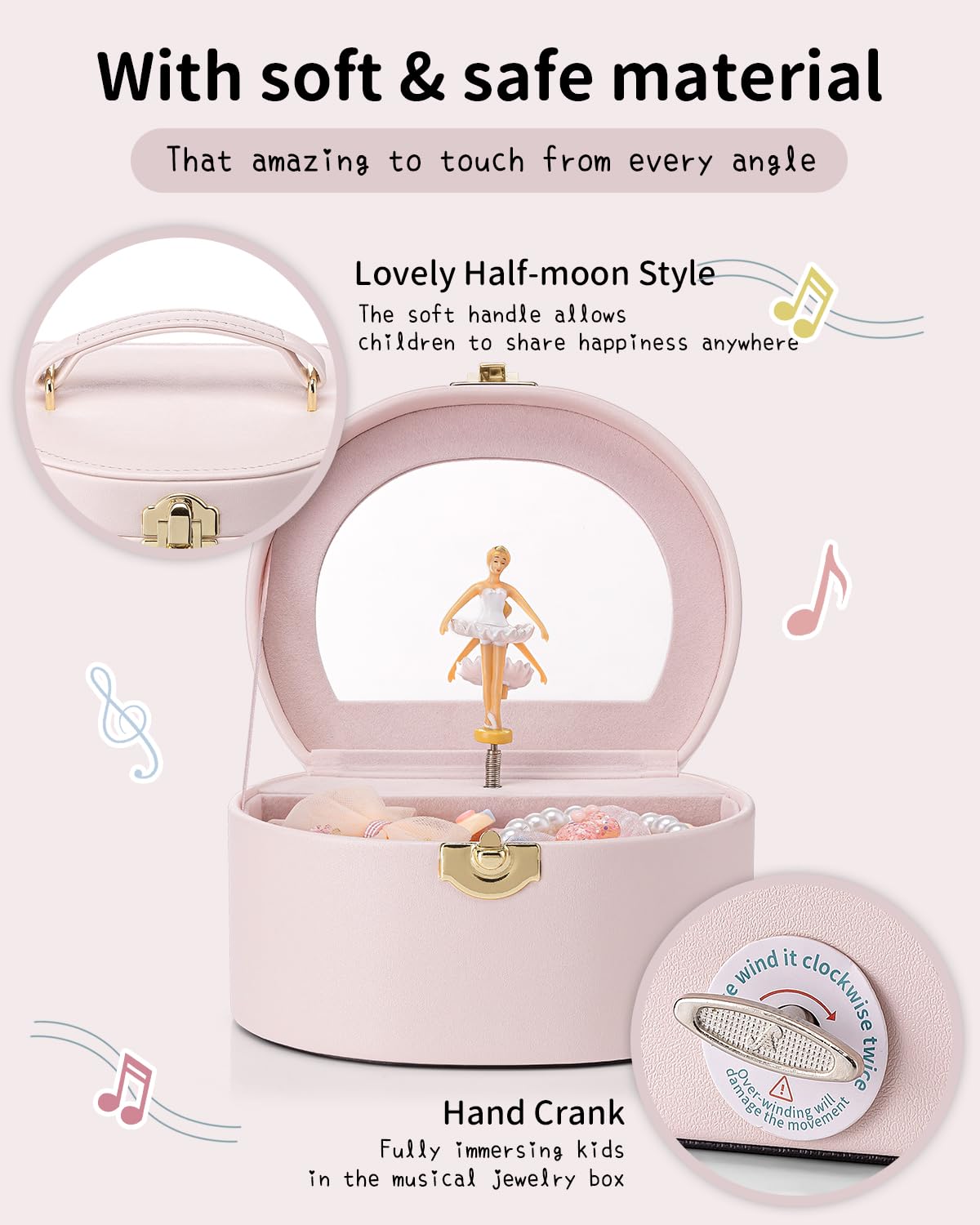 Small Musical Jewelry Box for Girls with Ballerina