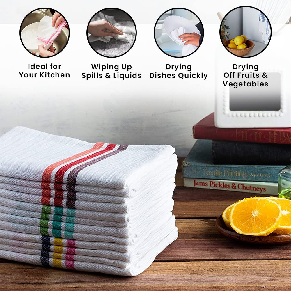 Classic Dish Towels Dishcloths Set Kitchen Rags| Drying Hand Towels Reusable Cotton 18x28 Inch Towel Spring Decorative Set of 6