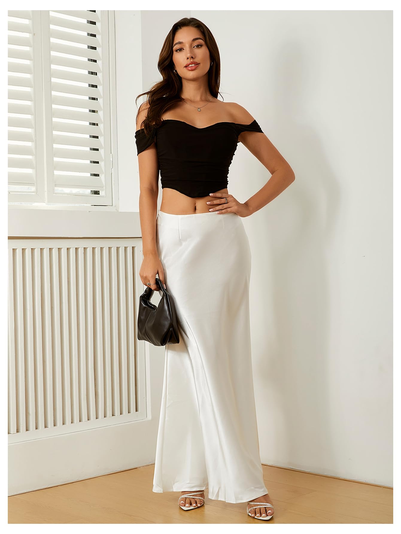 Women's Off Shoulder Short Sleeve Asymmetrical Hem Ruched Corset Crop Top