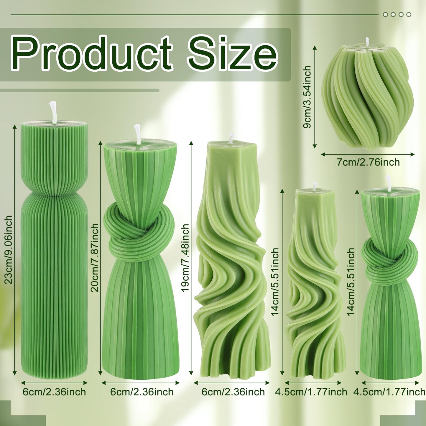 Modern Pillar Candles Ribbed Decorative Candle - Scented Ribbed Decor for Home