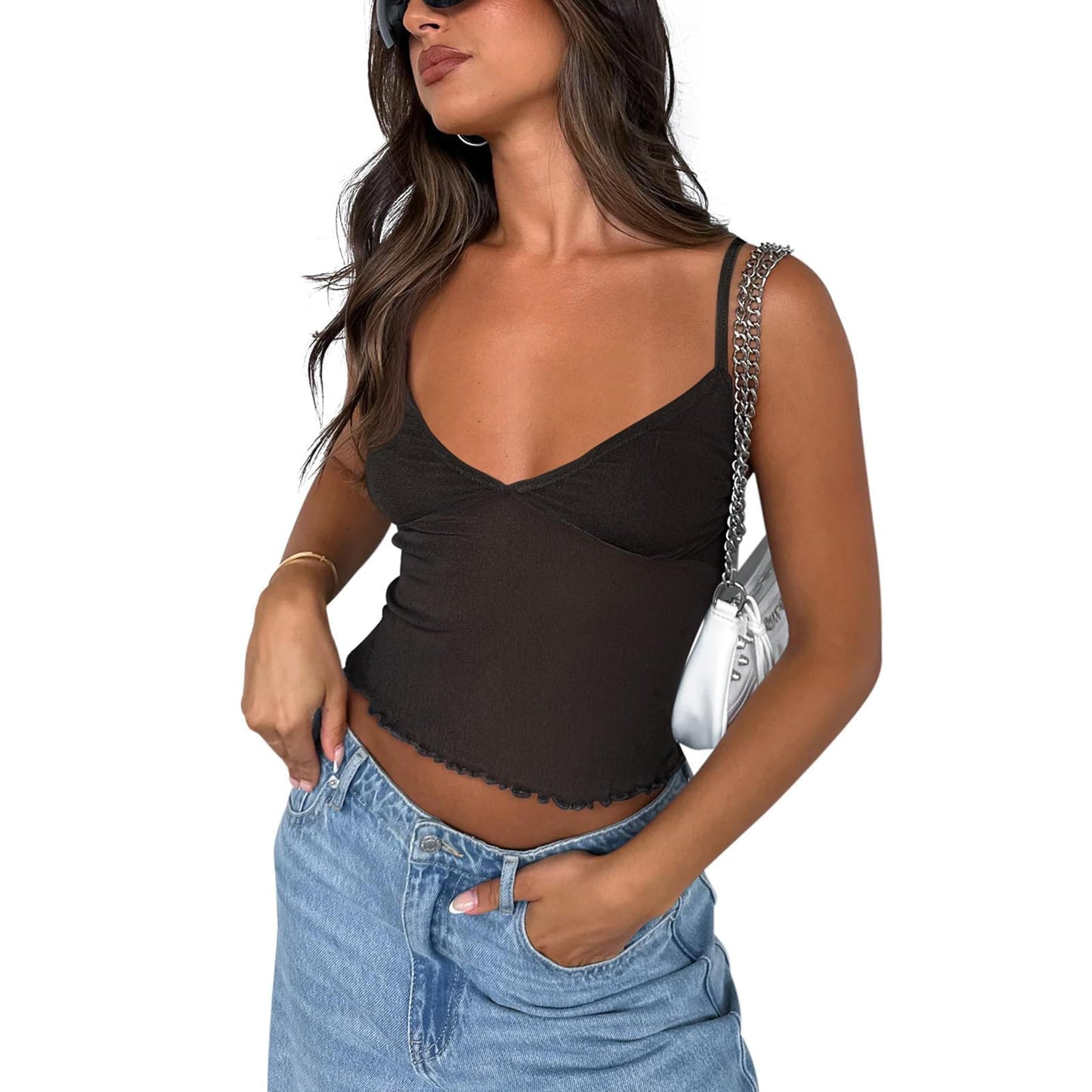 Women's Y2K Sexy Lace Cami Tank Top