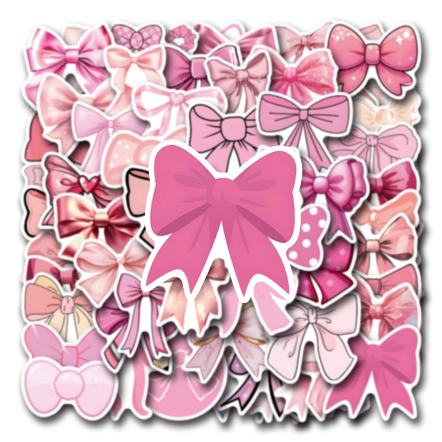 Coquette Bows Stickers - Monogram Decal Vintage Aesthetic Stickers,Vinyl Waterproof 55 PCS