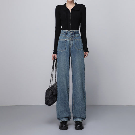 Fashionable Narrow Wide-leg Jeans For Women