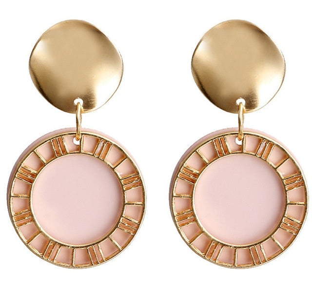 Pink Retro Fashion Sequin Earrings