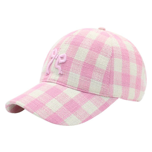 Embroidery Bow Baseball Cap Women's Fashionable Peaked Cap Sun Protection Hat