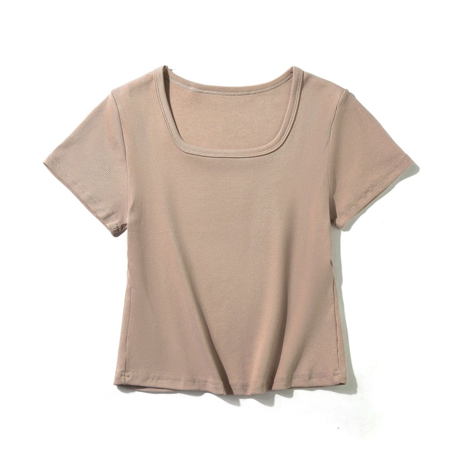 Women's American-style Square Collar Slimming Short-sleeved T-shirt