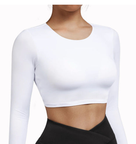 Exercise Underwear Bra Long Sleeve Slim-fitting Back Shaping Wicking Moisture-absorbing Yoga Clothes