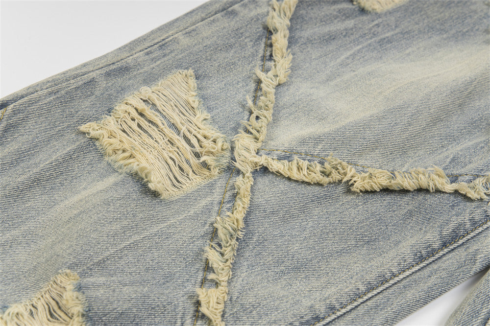 Ripped Stitching Jeans