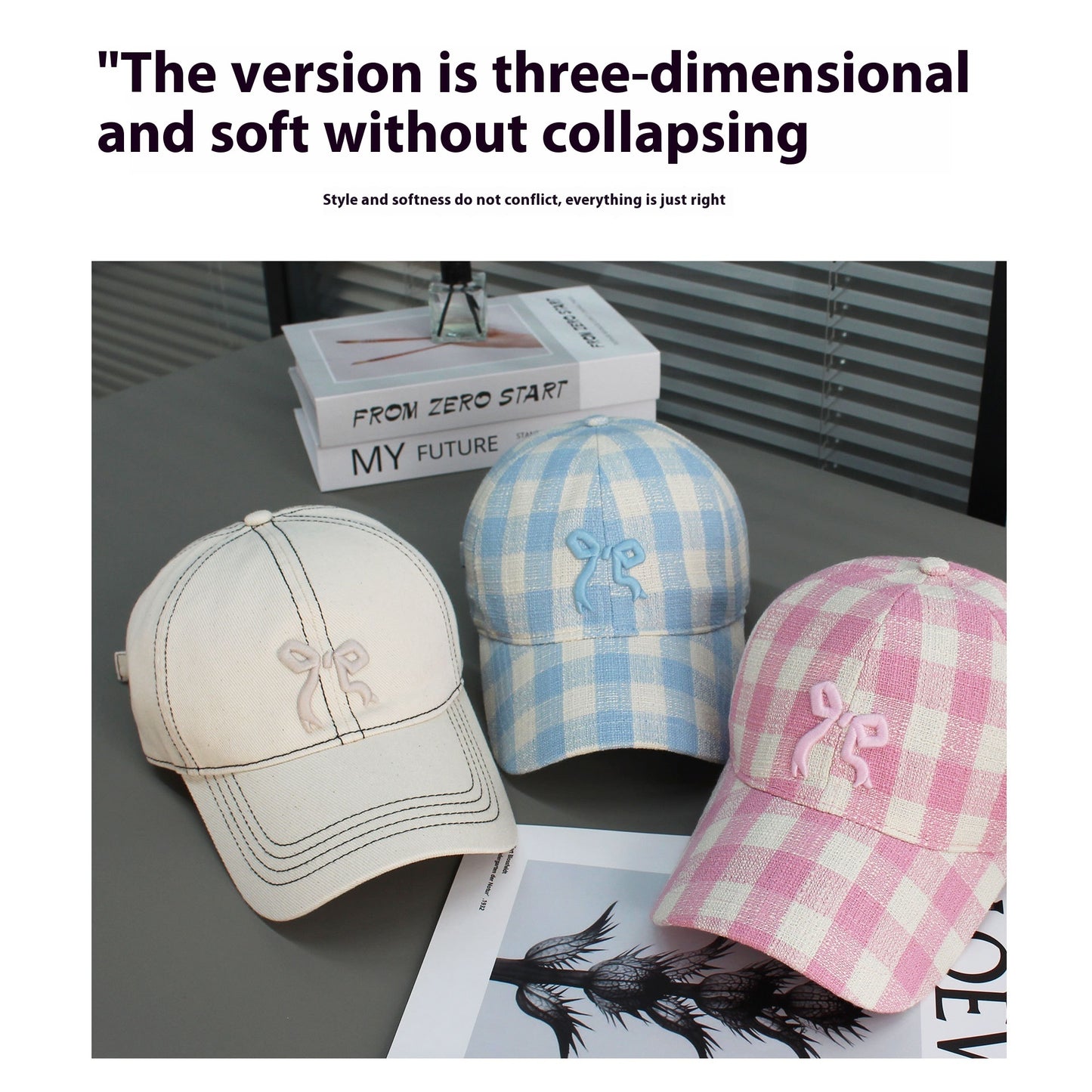 Embroidery Bow Baseball Cap Women's Fashionable Peaked Cap Sun Protection Hat