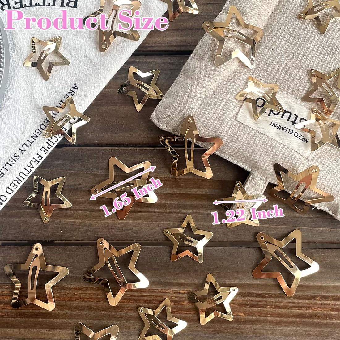 Y2K Style Star Hair Accessories - Non-Slip Metal Snap Clips