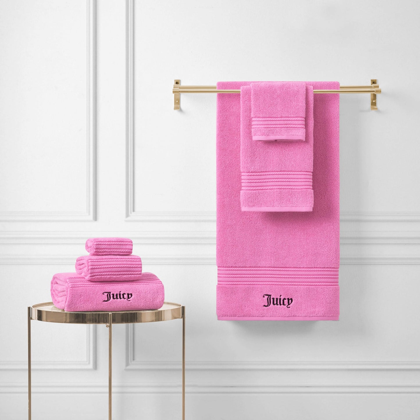 Juicy Couture Alyssa Luxurious 6 Piece Bath Towel Set - Premium Bathroom Towel Set