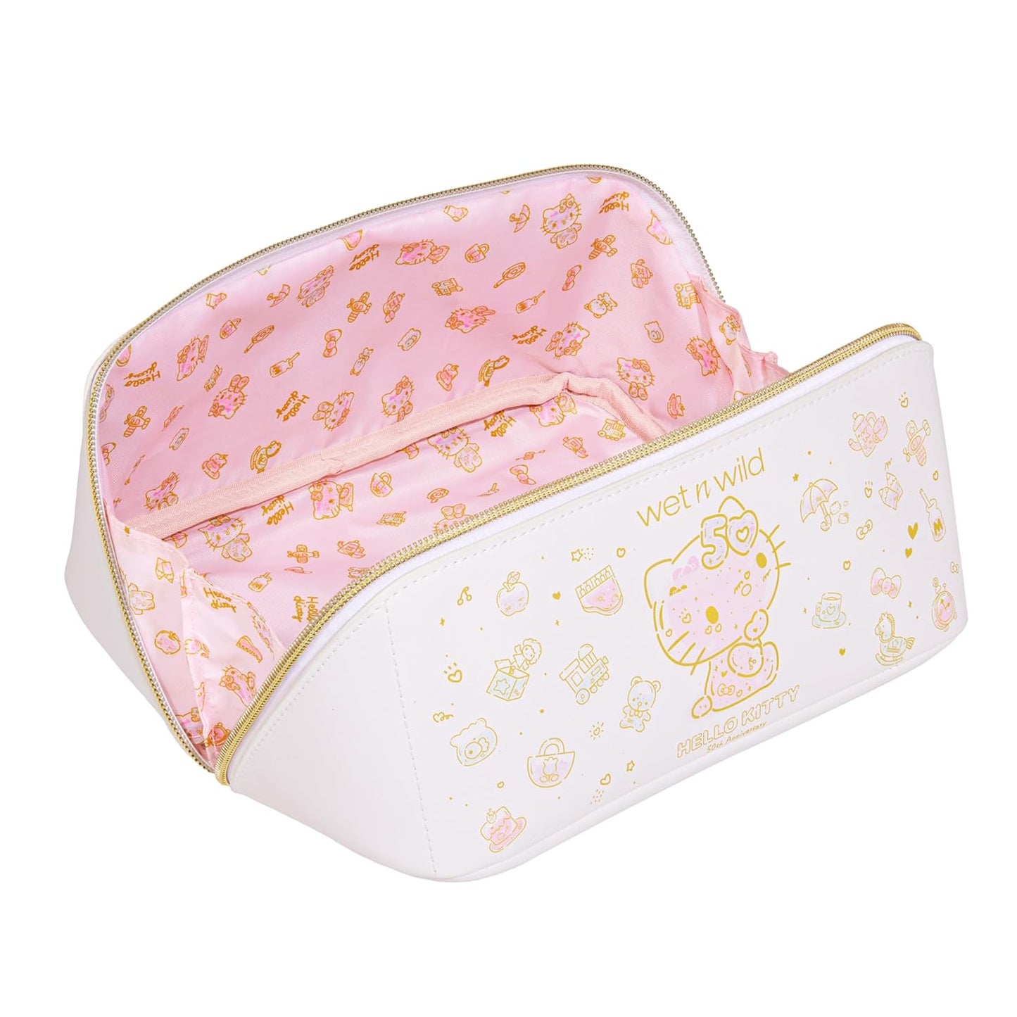 Unique wet n wild Hello Kitty Makeup Bag, Soft Pink Print, Cruelty-Free & Vegan