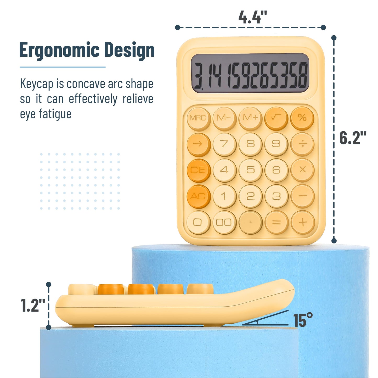 Large Mechanical Switch Calculator, 12 Digits, LCD Display, Big Buttons