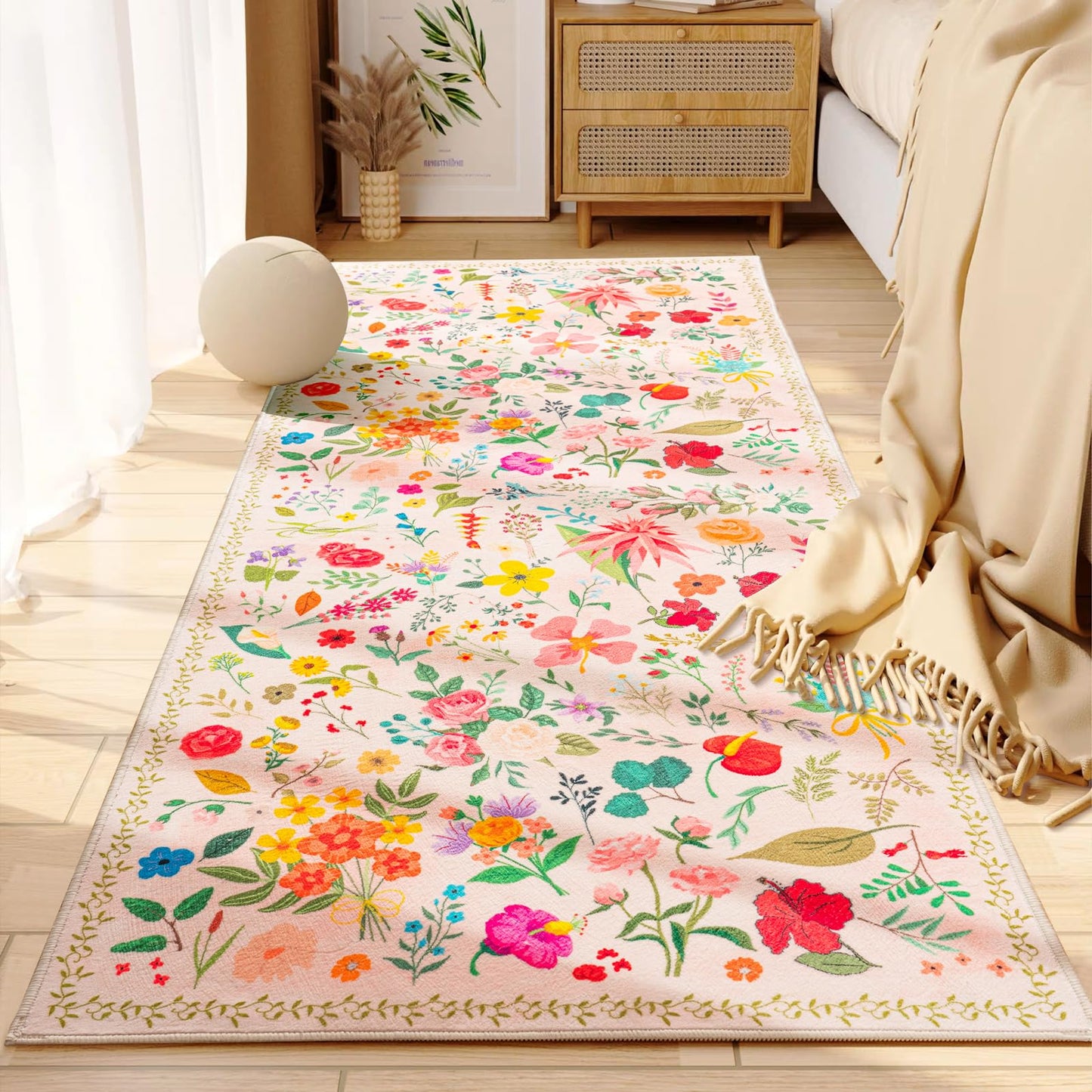 Non Slip Machine Washable Large Living Room Rug