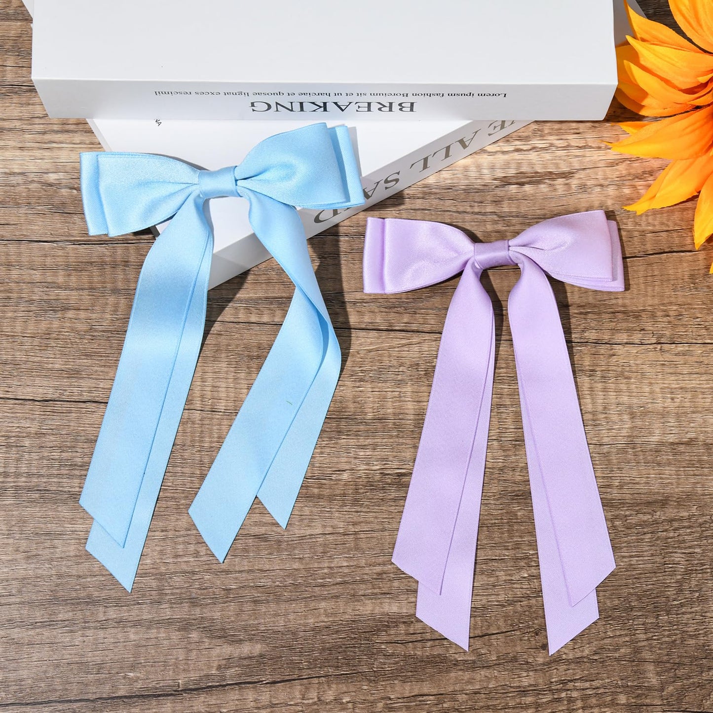 Silky Satin 2PCS Hair Bows Hair Clip - Holder Accessories Slides Metal Clips Hair Bow