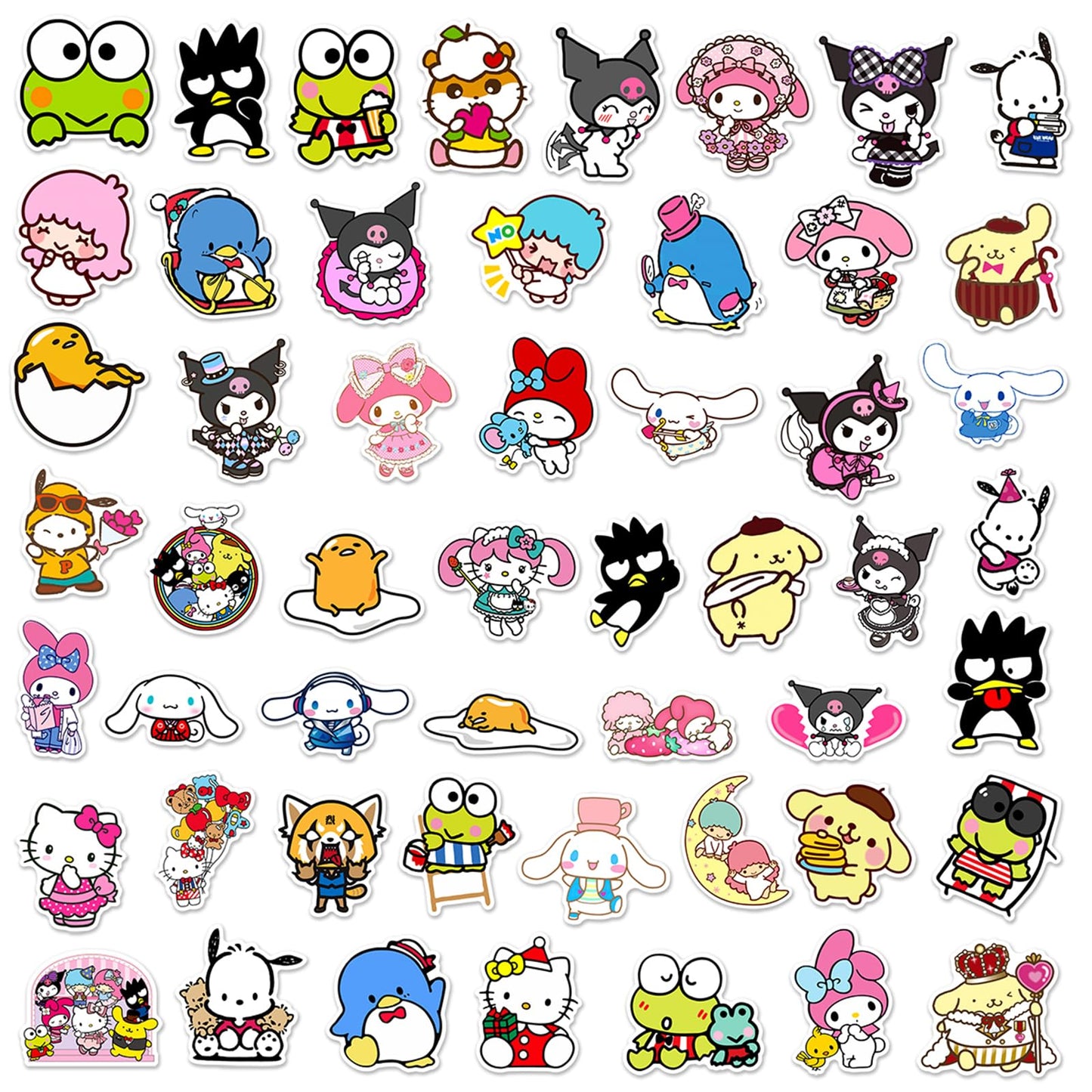 Kawaii Stickers, 50pcs Cute Cartoon Waterproof Vinyl Decal