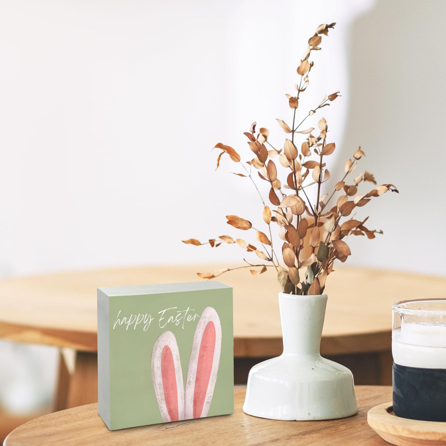 Wooden Box Easter Sign Decor, 5x5 Inch