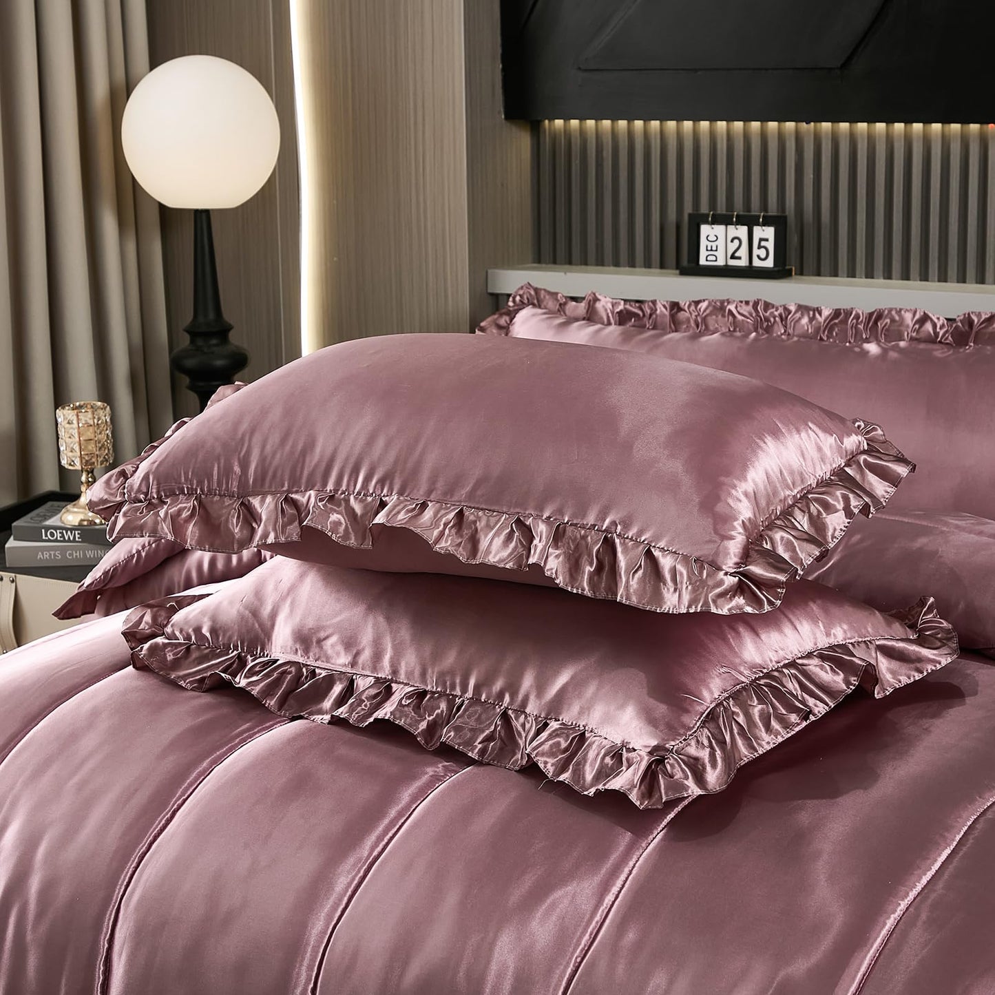 Comforter Silk Beddings - Luxury Silky Body Pillow Cover Ruffle