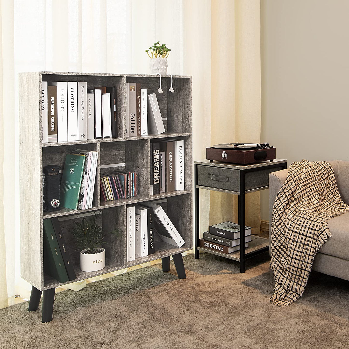 Modern Bookshelf - Large Freestanding Open