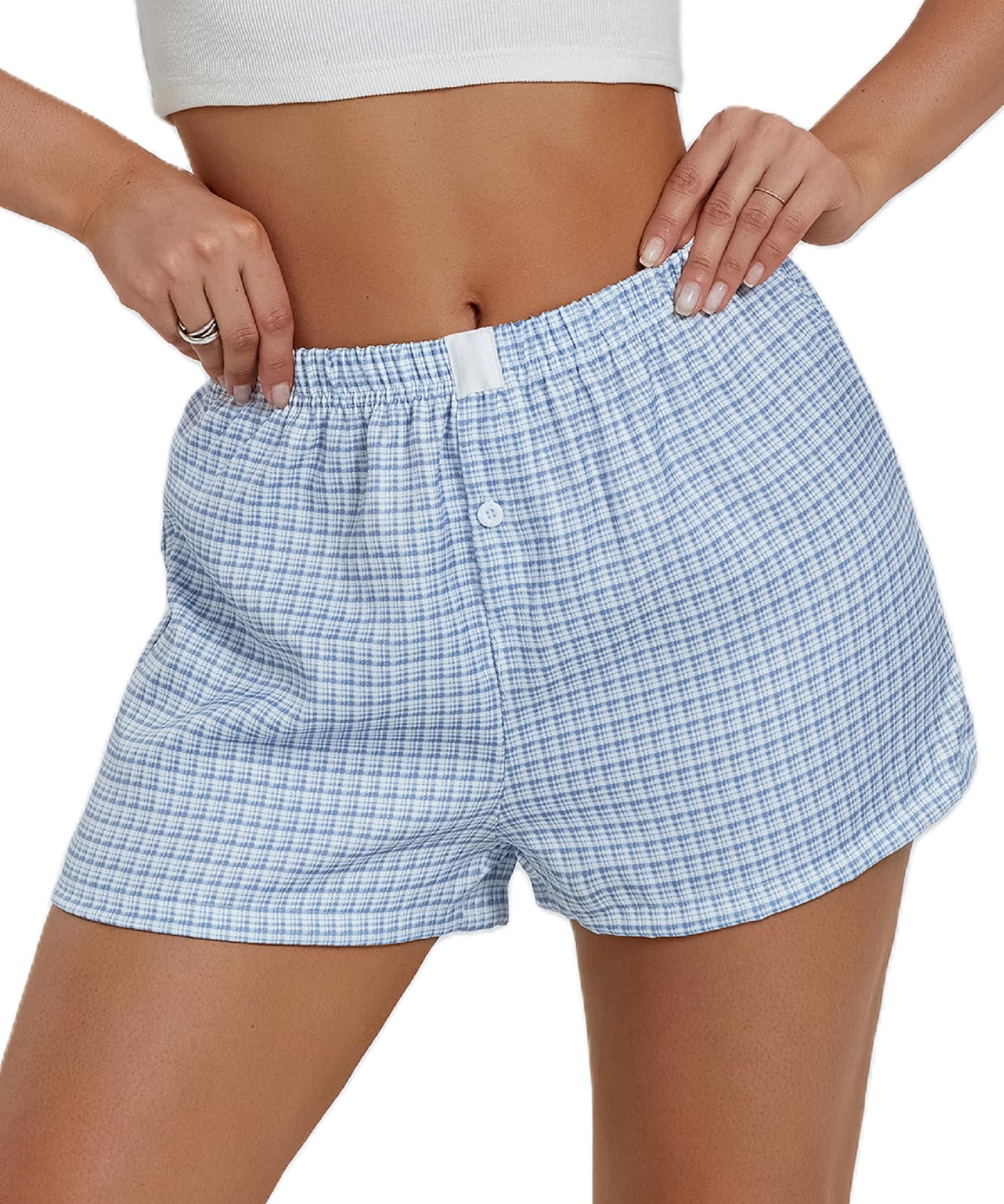 Gingham Cute Pajamas Shorts l Bottoms Elastic Boxers