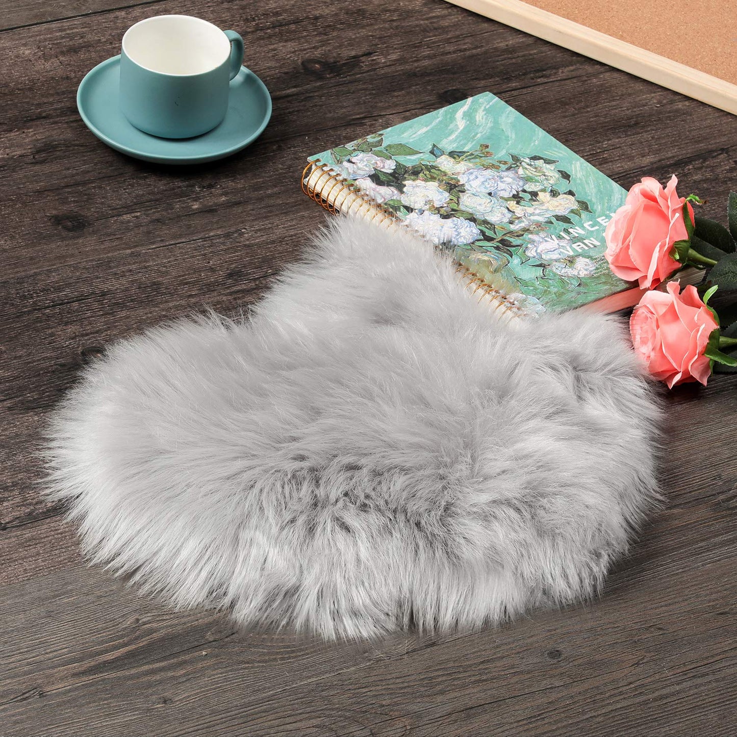 Heart Shaped Rug Faux Room Fluffy Carpe