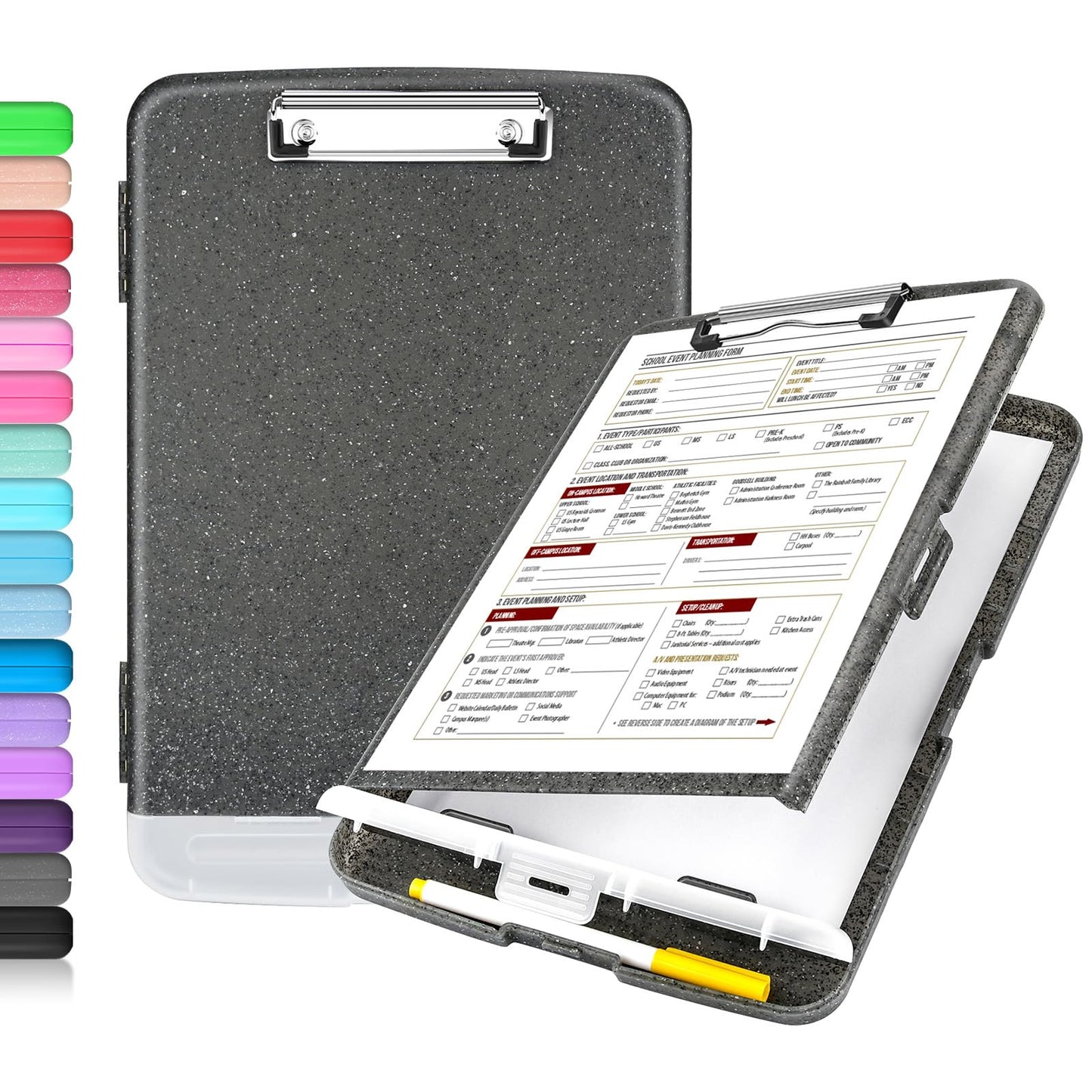 Clipboard with Storage, High Capacity Storage Clipboard with Pen Holder, Cute Clip Boards 8.5x11