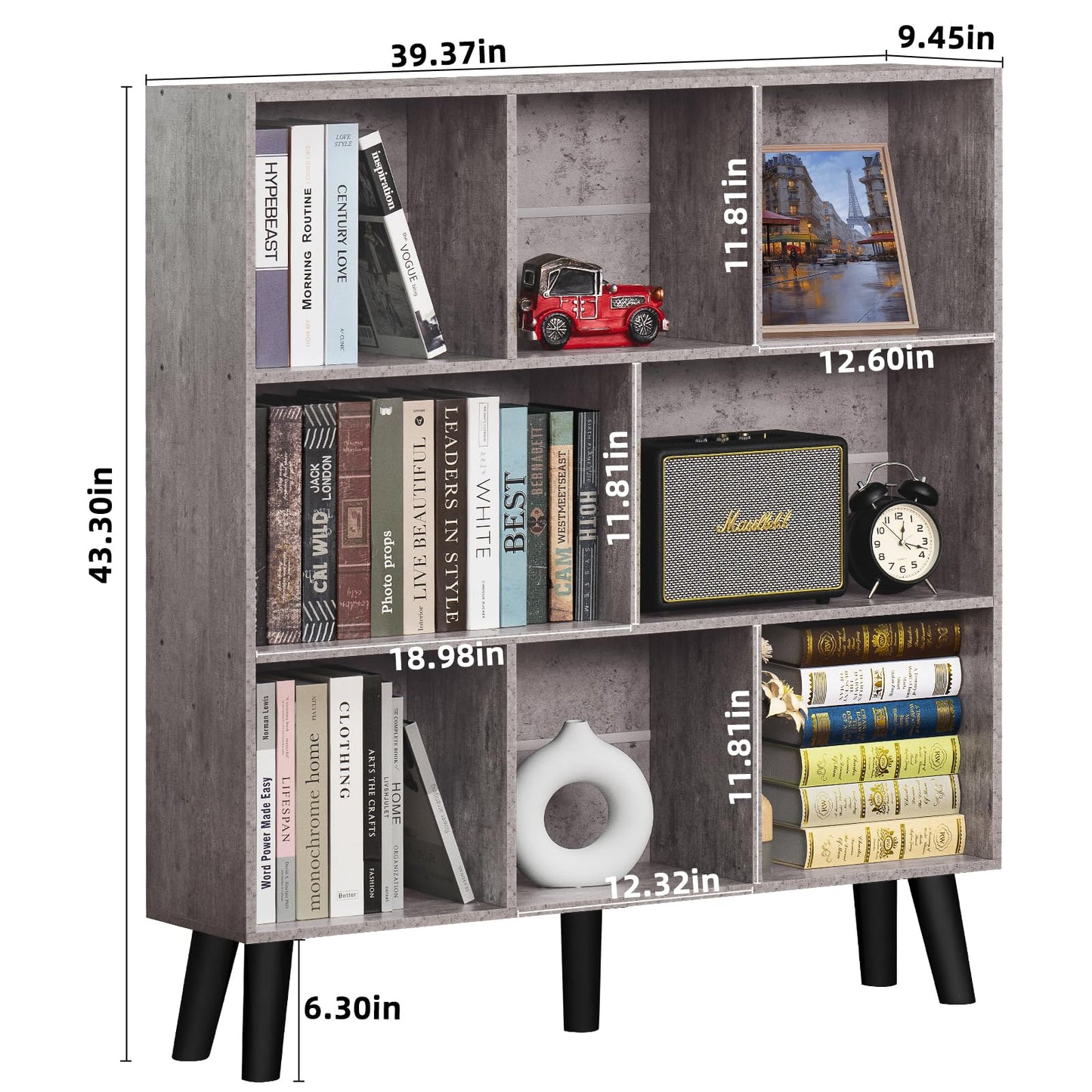 Modern Bookshelf - Large Freestanding Open