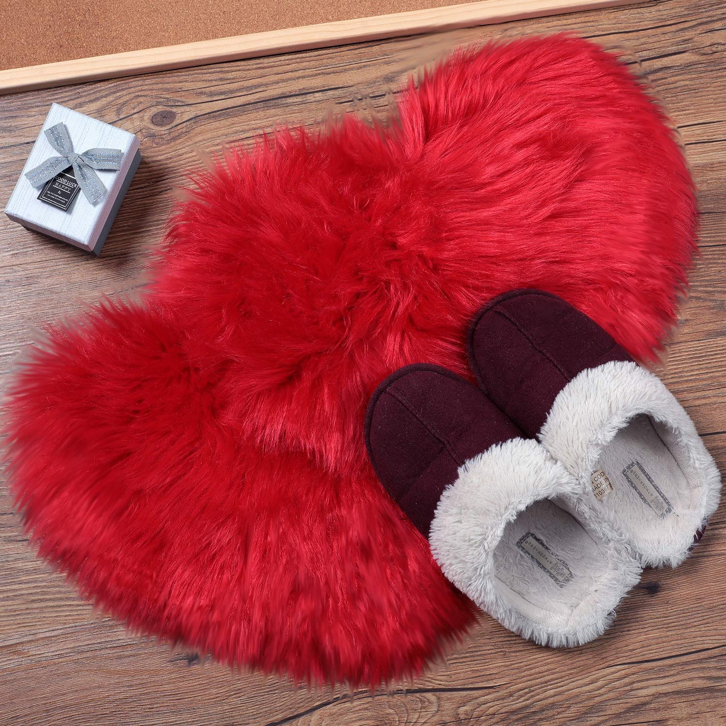 Heart Shaped Rug Faux Room Fluffy Carpe