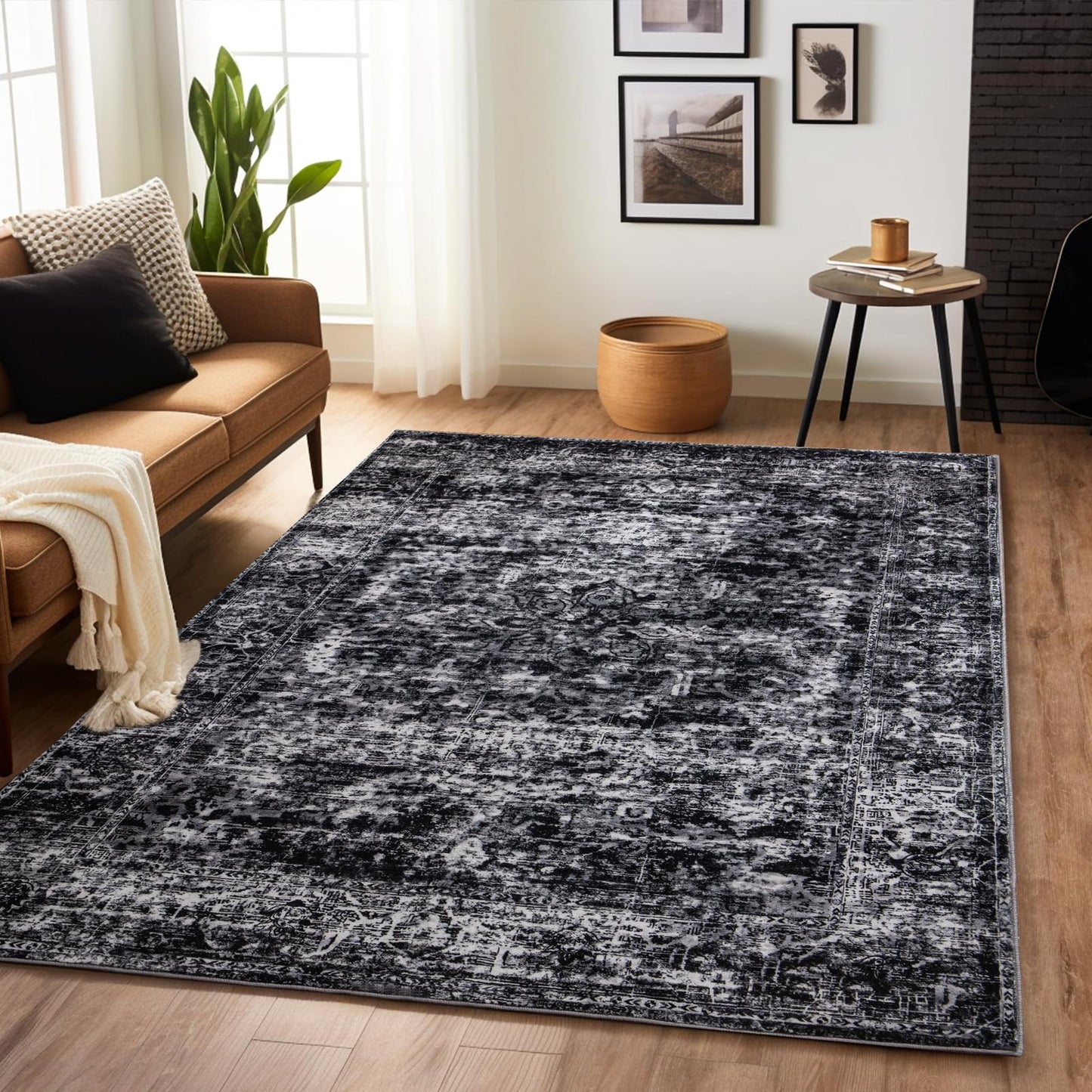 Non Slip Machine Washable Large Living Room Rug