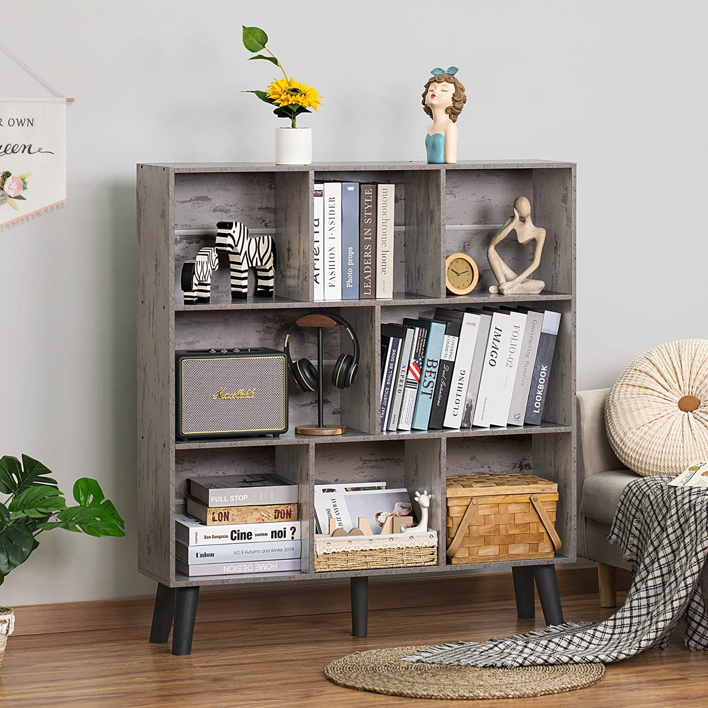 Modern Bookshelf - Large Freestanding Open