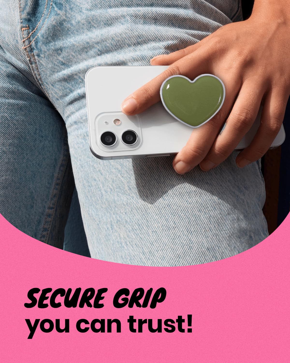 Cute Solid Color Heart Shape Collapsible Mobile Phone Grip Stand Holder for Smartphone Tablet Cell Phone Accessory