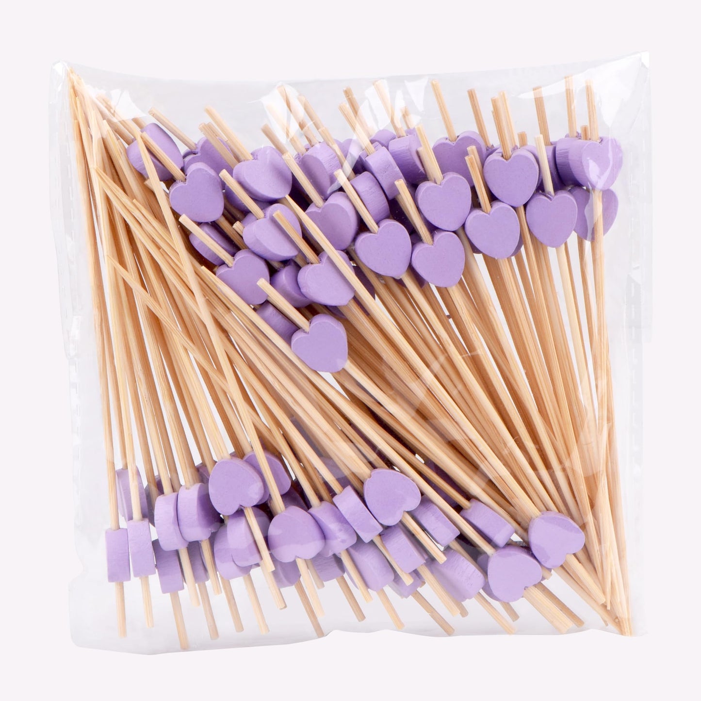 Heart-Shaped Bamboo Cocktail Picks – Natural Toothpicks for Appetizers, Fruit, Desserts & Sandwiches 100-Pack