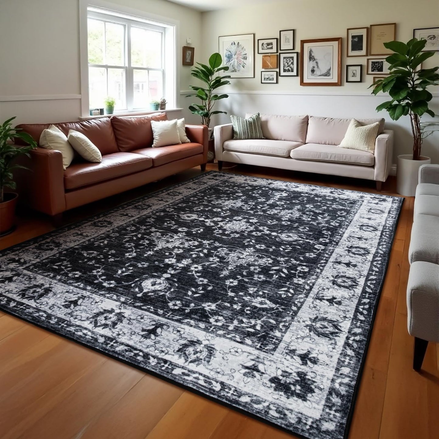 Non Slip Machine Washable Large Living Room Rug