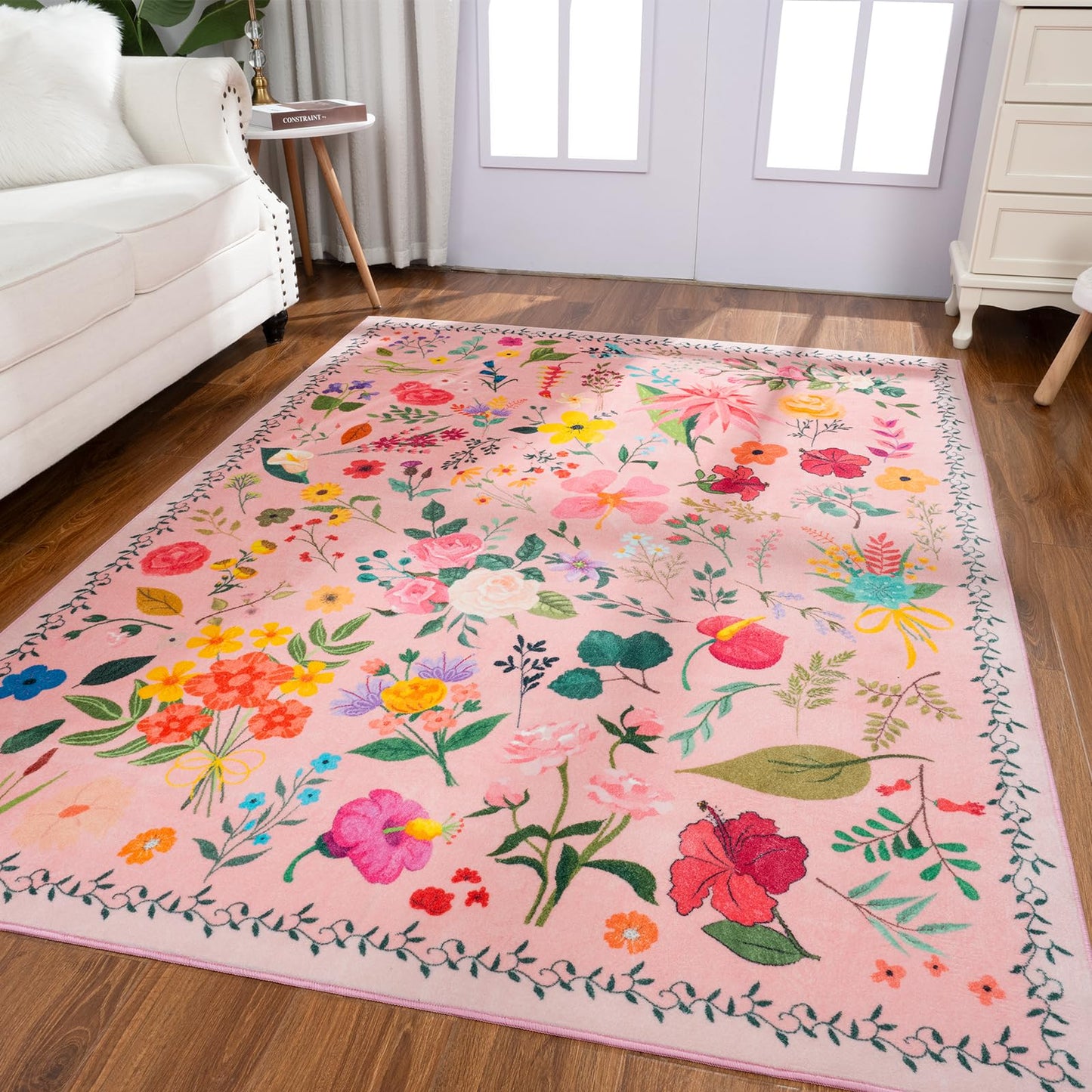 Non Slip Machine Washable Large Living Room Rug