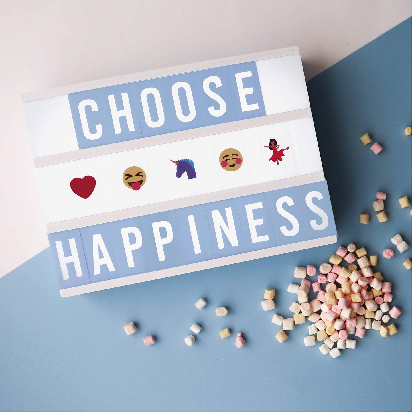 Light Box – 400 Letters & Emojis, LED Sign for Home & Office Decor, Gifts for Women & Girls