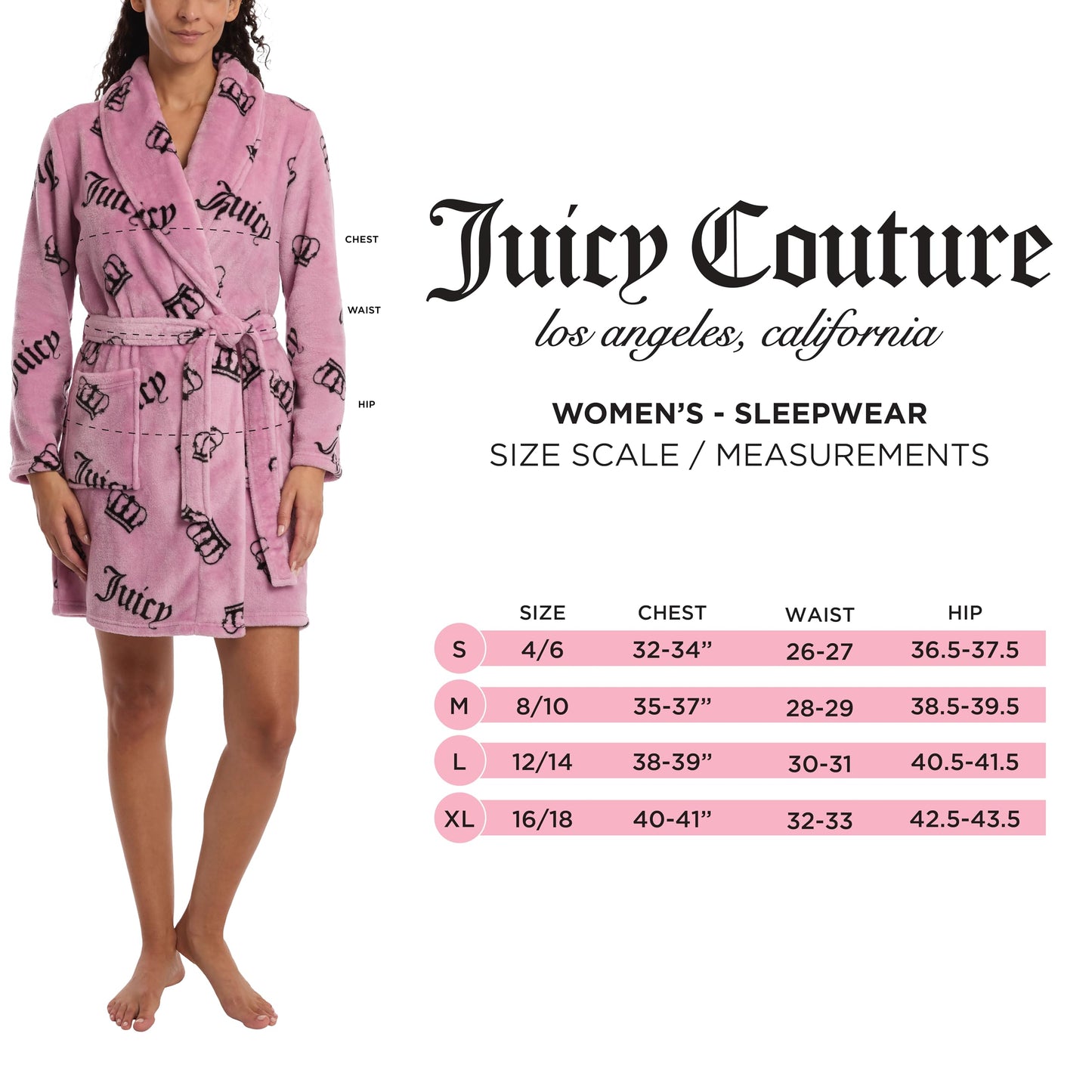 Juicy Couture Women's Super Soft Luxe Plush Shawl Collar Robe