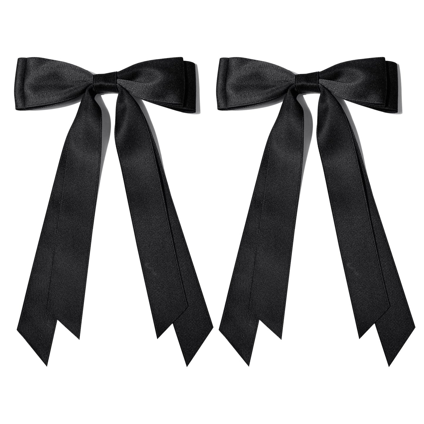 Silky Satin 2PCS Hair Bows Hair Clip - Holder Accessories Slides Metal Clips Hair Bow