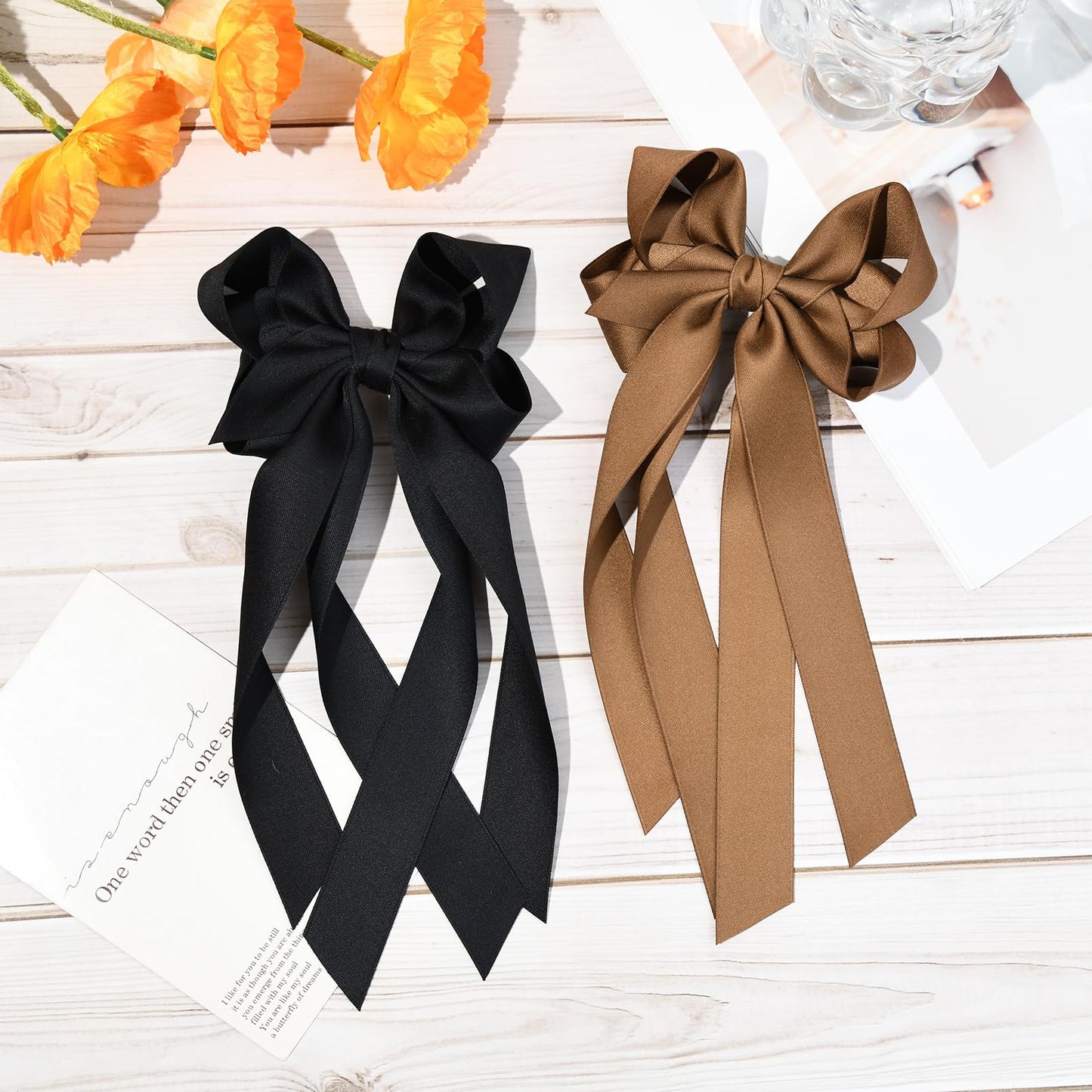 Silky Satin 2PCS Hair Bows Hair Clip - Holder Accessories Slides Metal Clips Hair Bow