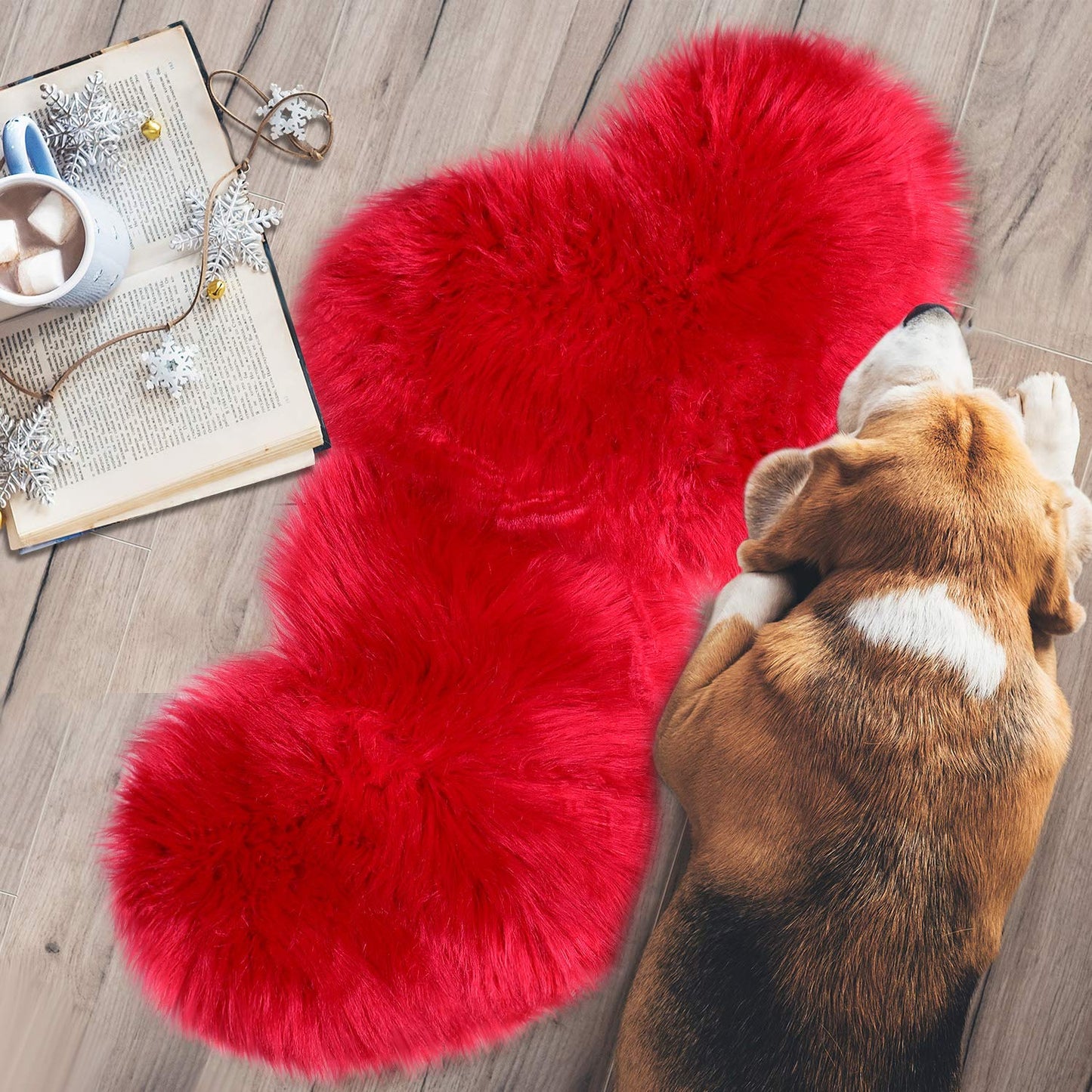 Heart Shaped Rug Faux Room Fluffy Carpe